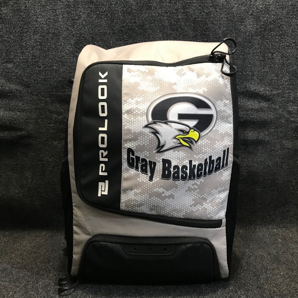 PROLOOK Sports Gray Collegiate Basketball Team Bag Black Camouflage Backpack